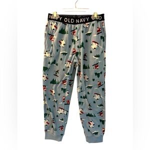 OLD NAVY Christmas Printed Micro Fleece Pajama Jogger Pants for Boys size 8